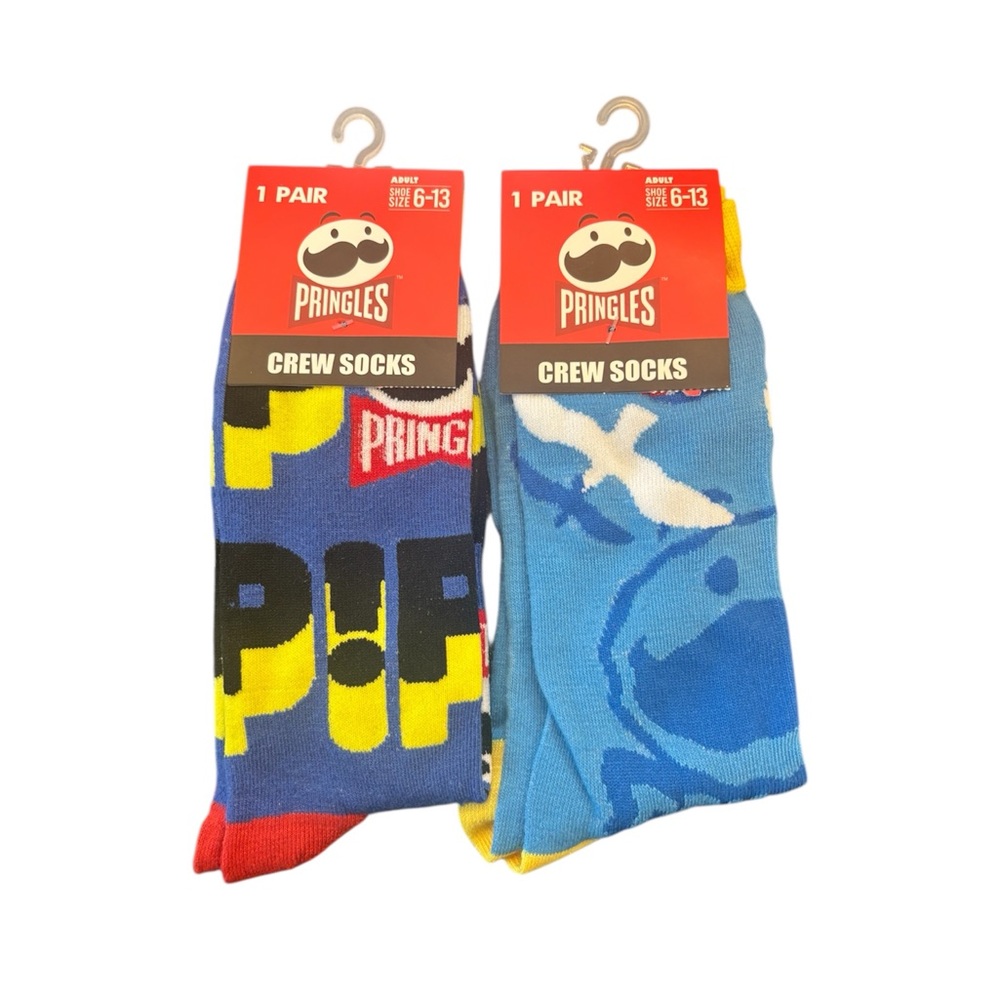 Pringle Graphic Crew Socks - Blue, Yellow, Red